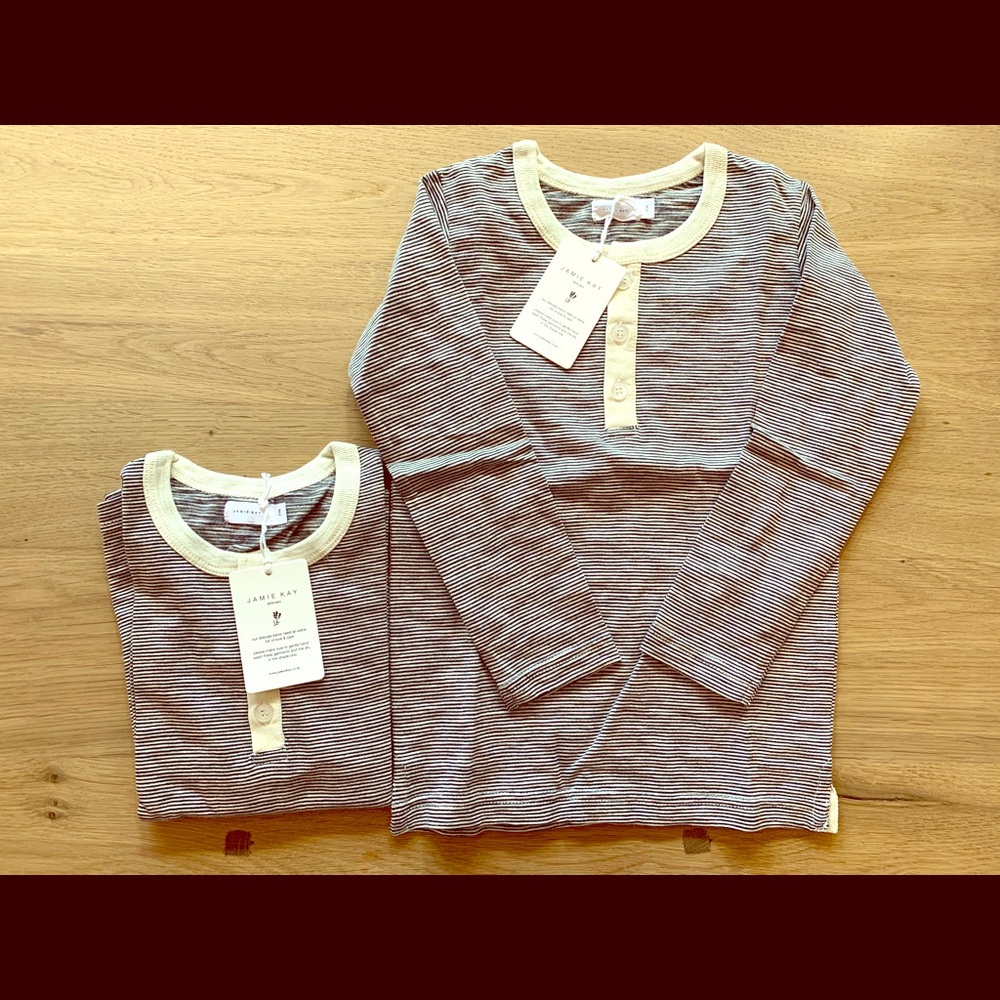 Jamie Kay navy striped henley tee